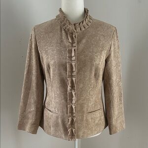 Chico’s Tan Jacquard Jacket sz 0 (4)
